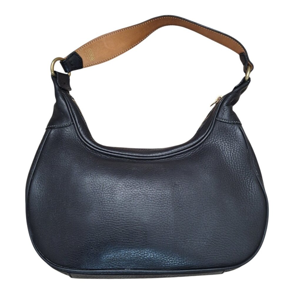 Coach Women's Vintage Black leather Shoulder Hobo Bag Purse C Lining 9624 - Picture 4 of 11